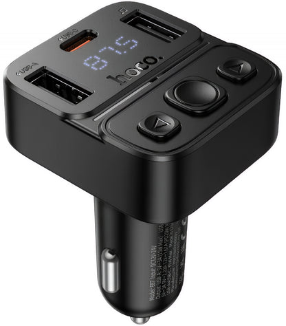 FM Bluetooth modulátor HOCO E87, 2 x USB-A - 1 x USB-C