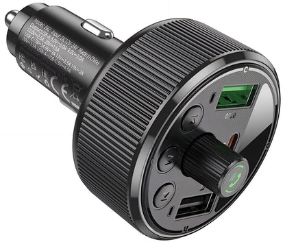 HOCO E82 Bluetooth FM modulátor, 2 x USB-A - 1 x USB-C