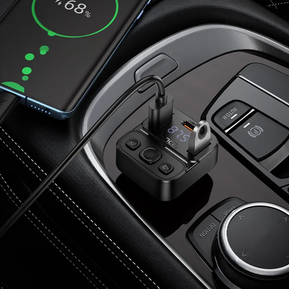 FM Bluetooth modulátor HOCO E87, 2 x USB-A - 1 x USB-C