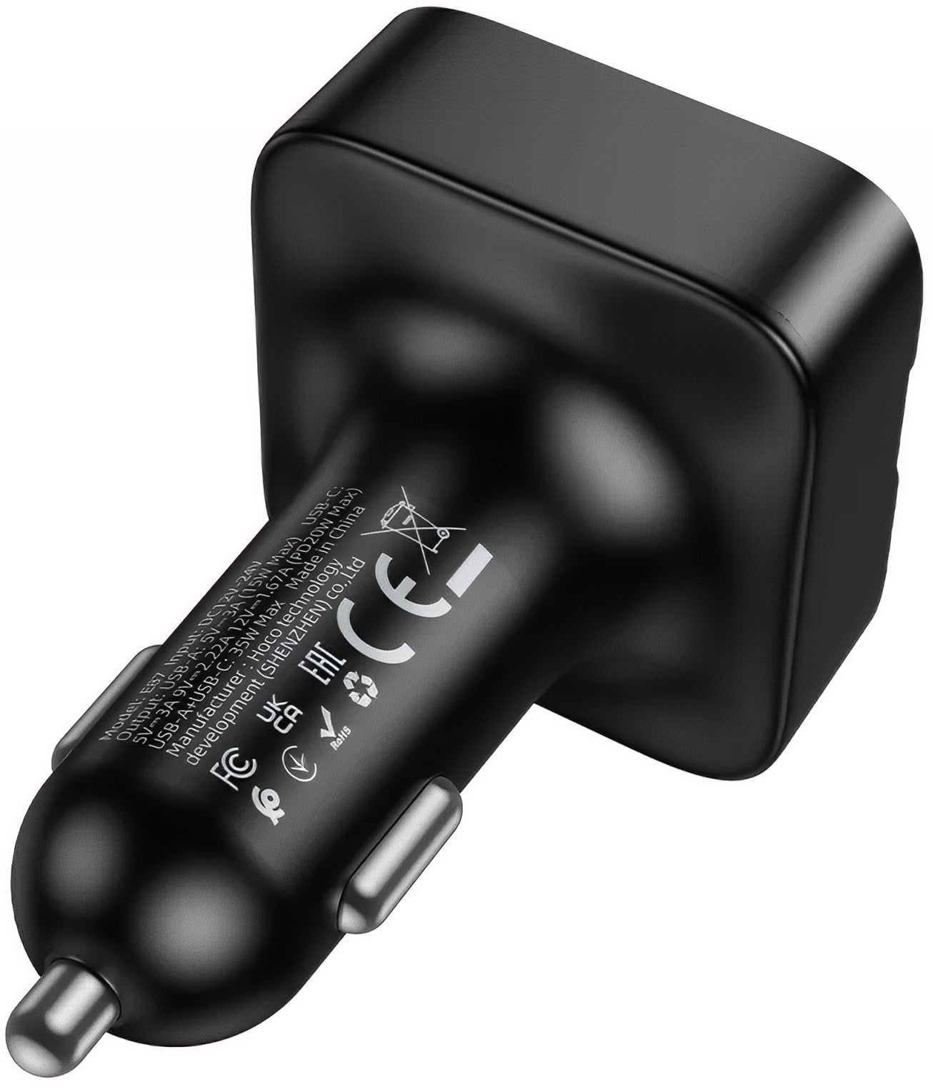 FM Bluetooth modulátor HOCO E87, 2 x USB-A - 1 x USB-C