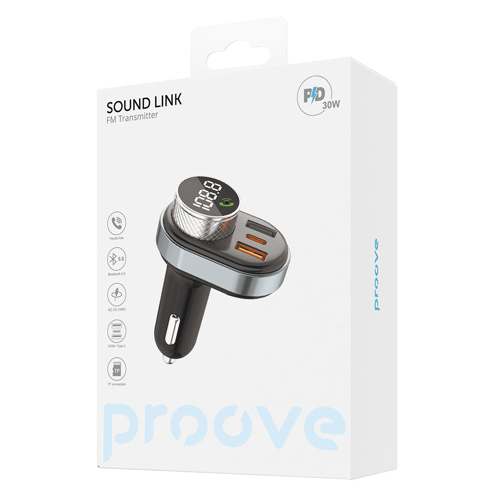 Proove FM Bluetooth modulátor, 2 x USB-A - 1 x USB-C - 1 x microSD FMSL30110001