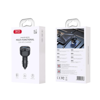 FM Bluetooth modulátor XO Design BCC18, 1 x USB-A - 1 x USB-C
