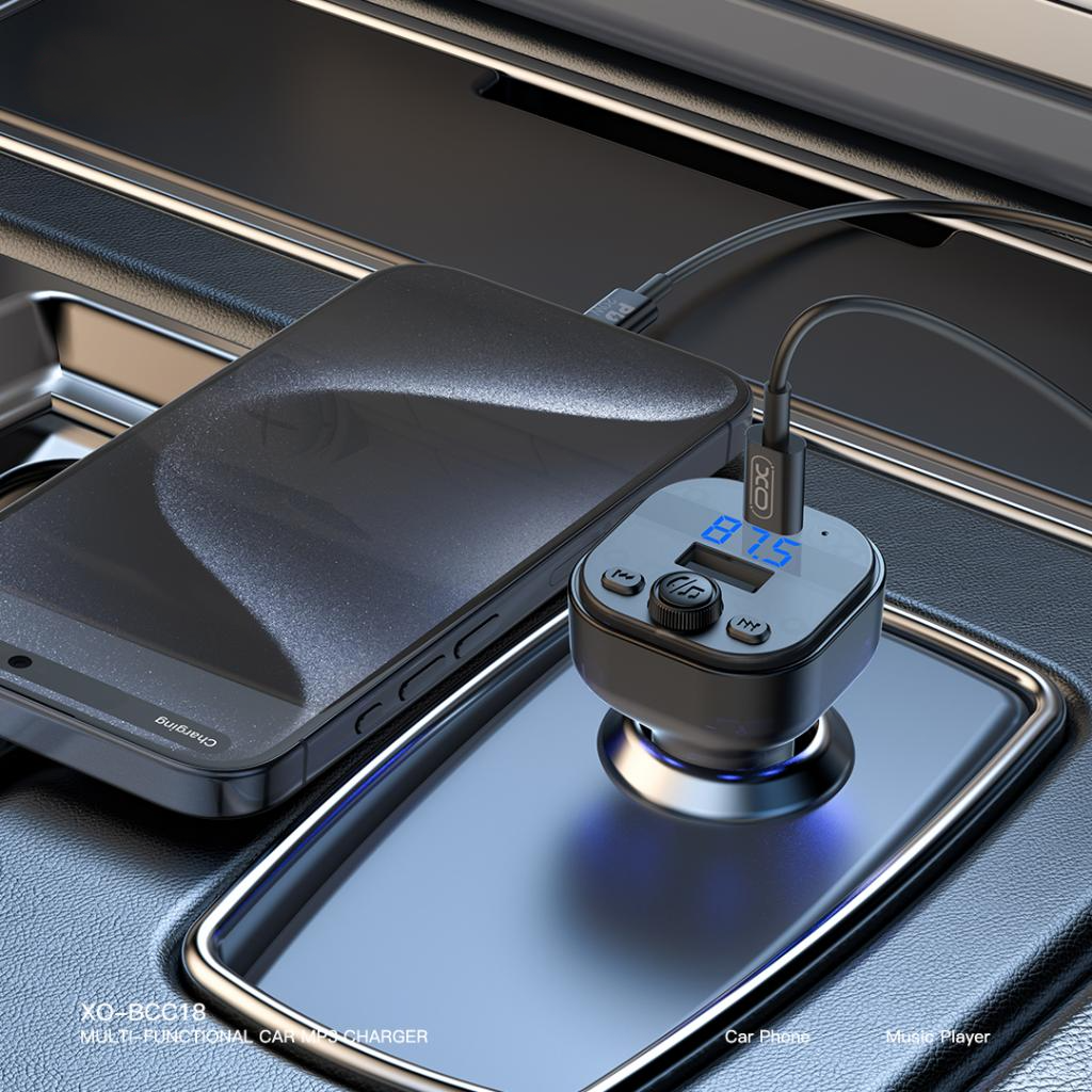 FM Bluetooth modulátor XO Design BCC18, 1 x USB-A - 1 x USB-C
