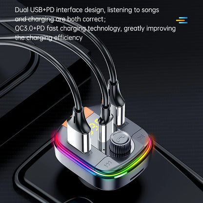 FM Bluetooth modulátor Yesido Y45, 2 x USB-A - 1 x USB-C - 1 x microSD