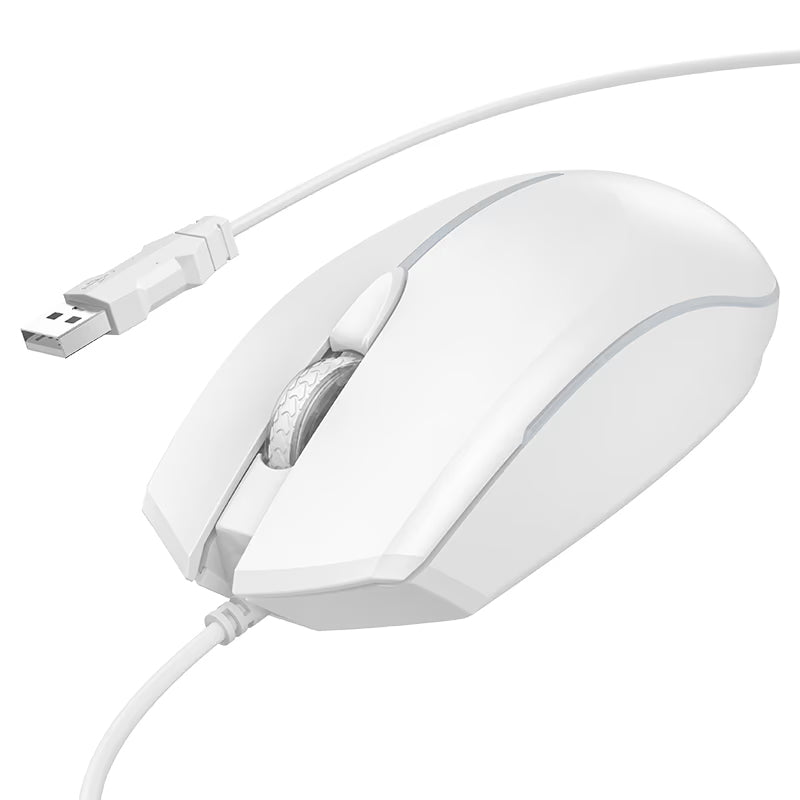 Vezetékes USB Gaming Egér HOCO GM37, RGB, 2400DPI, Fehér