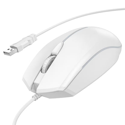 Vezetékes USB Gaming Egér HOCO GM37, RGB, 2400DPI, Fehér