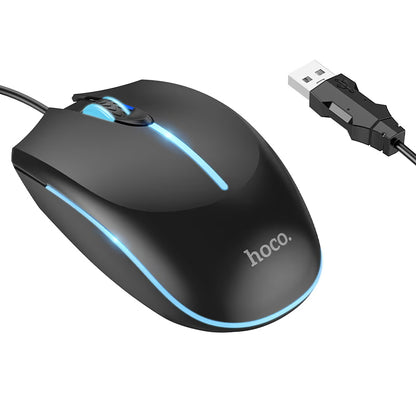Vezetékes USB Gaming Egér HOCO GM37, RGB, 2400DPI, Fekete