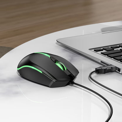 Vezetékes USB Gaming Egér HOCO GM37, RGB, 2400DPI, Fekete
