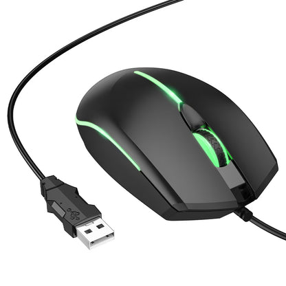 Vezetékes USB Gaming Egér HOCO GM37, RGB, 2400DPI, Fekete