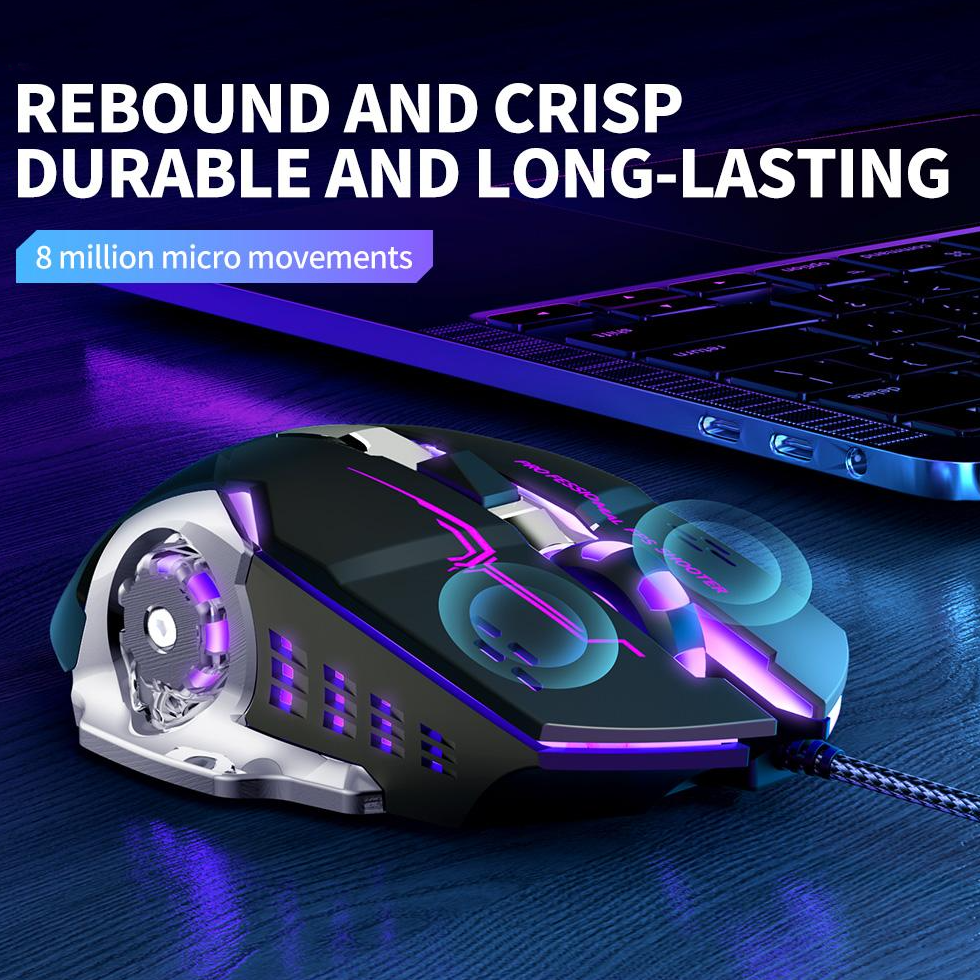 Vezetékes USB Gaming Egér XO Design M10, RGB, 3200DPI, Fekete