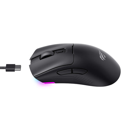 Wireless Gaming Mouse HAVIT MS966WB, 800DPI - 10000DPI, BT / Wi-Fi / Wired, Black
