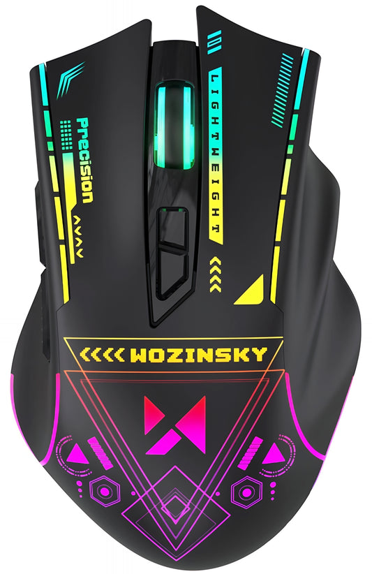 Vezeték nélküli Gaming Egér WZK WMGB-3200, 3200DPI, RGB, Fekete