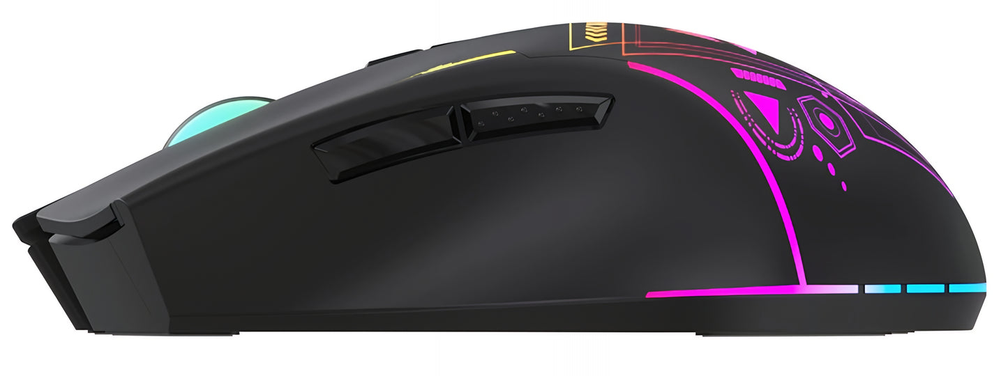 Vezeték nélküli Gaming Egér WZK WMGB-3200, 3200DPI, RGB, Fekete