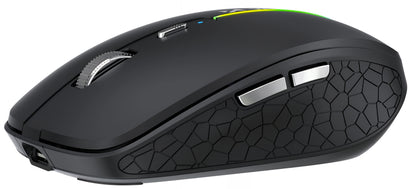 Vezeték nélküli Gaming Egér WZK WMGK-1132, 1600DPI, RGB, BT / Wi-Fi, Fekete