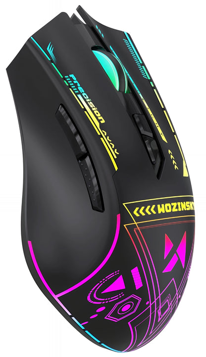 Wireless Gaming Mouse WZK WMGB-3200, 3200DPI, RGB, Black
