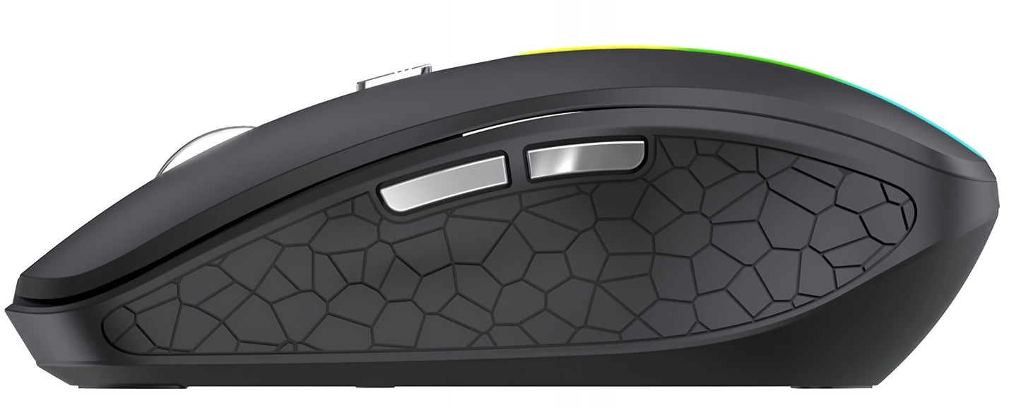 Vezeték nélküli Gaming Egér WZK WMGK-1132, 1600DPI, RGB, BT / Wi-Fi, Fekete