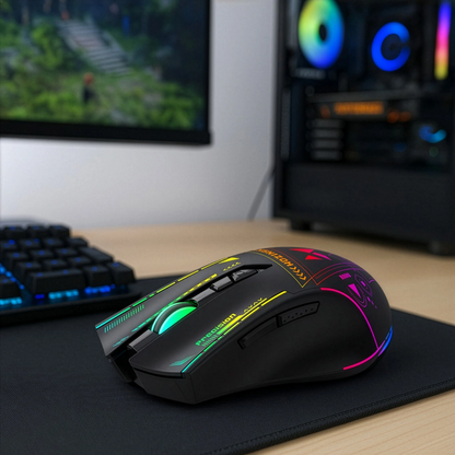 Wireless Gaming Mouse WZK WMGB-3200, 3200DPI, RGB, Black
