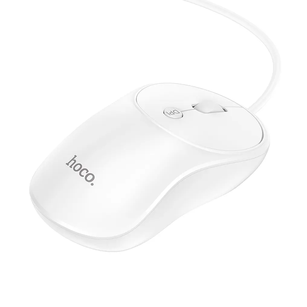 Vezetékes USB egér HOCO GM13, 1600DPI, Fehér