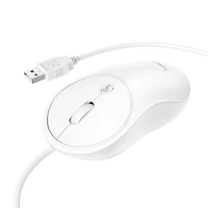 Vezetékes USB egér HOCO GM13, 1600DPI, Fehér