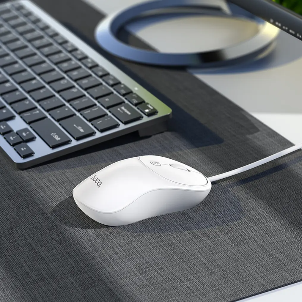 Vezetékes USB egér HOCO GM13, 1600DPI, Fehér