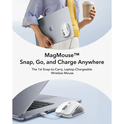 ESR MagMouse vezeték nélküli egér, 800DPI - 4800DPI, Fehér