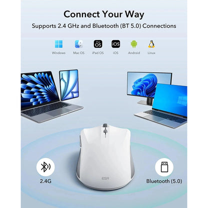 ESR MagMouse vezeték nélküli egér, 800DPI - 4800DPI, Fehér