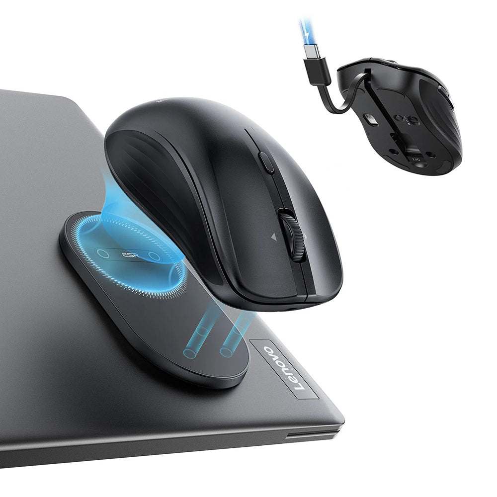 ESR MagMouse vezeték nélküli egér, 800DPI - 4800DPI, BT / Wi-Fi, Fekete