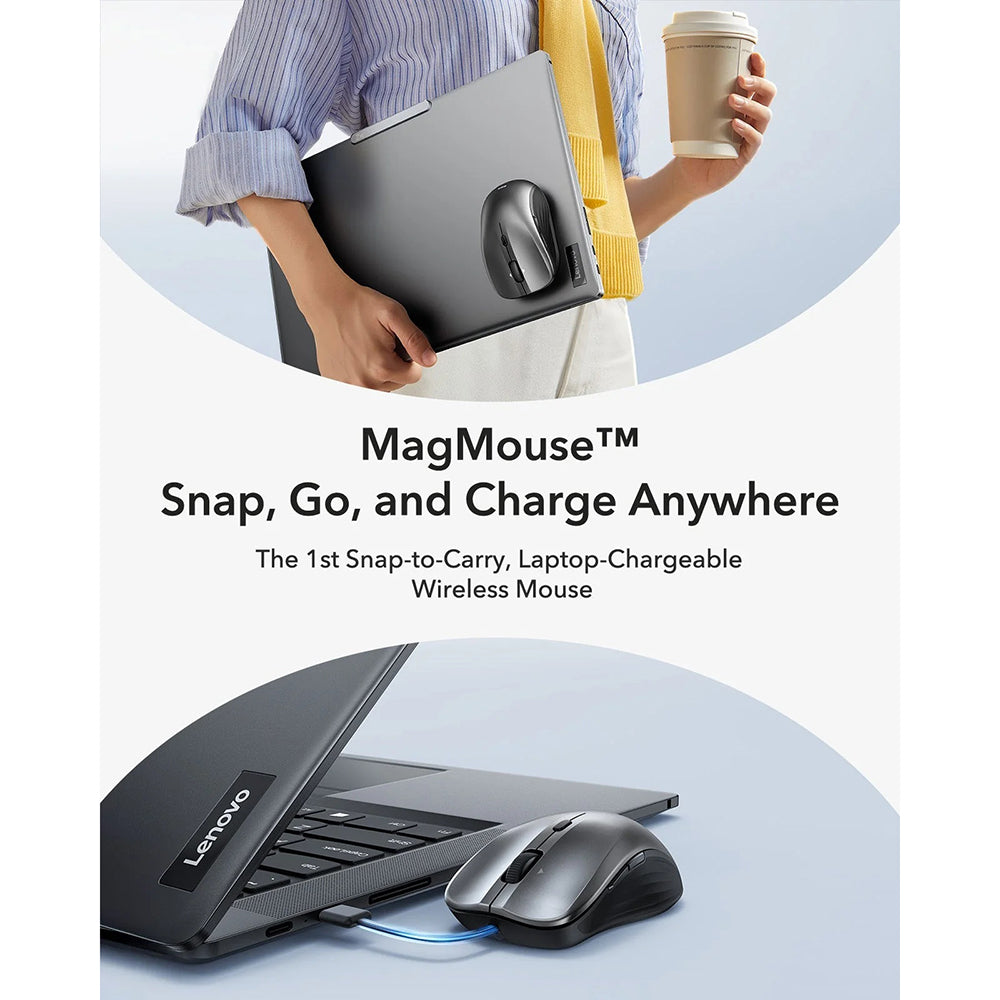 Vezeték nélküli ESR MagMouse egér, 800DPI - 4800DPI, fekete