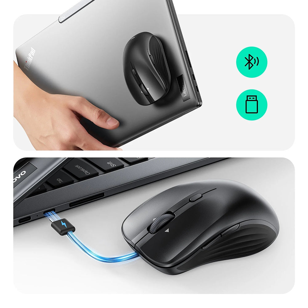 ESR MagMouse vezeték nélküli egér, 800DPI - 4800DPI, BT / Wi-Fi, Fekete