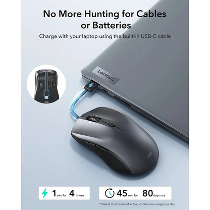 ESR MagMouse vezeték nélküli egér, 800DPI - 4800DPI, BT / Wi-Fi, Fekete