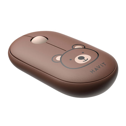 Mouse Wireless HAVIT MS75GT Pro, 1600DPI, Barna