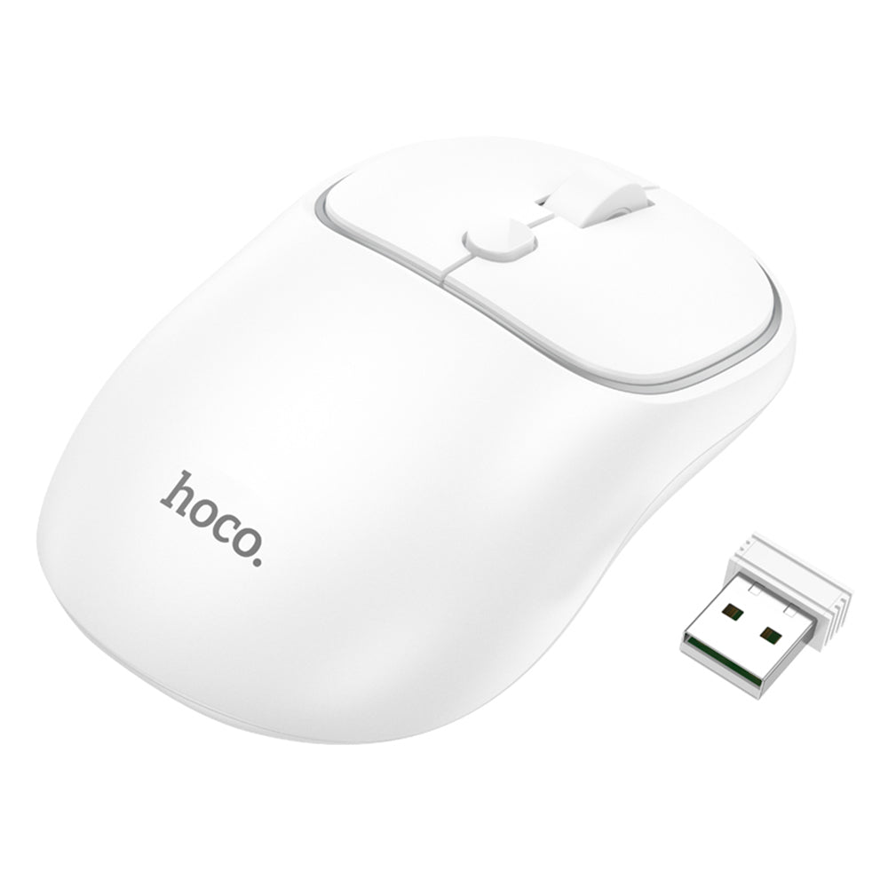 HOCO GM25 vezeték nélküli egér, 1600DPI, BT / Wi-Fi, Fehér