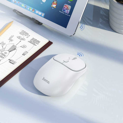 HOCO GM25 vezeték nélküli egér, 1600DPI, BT / Wi-Fi, Fehér
