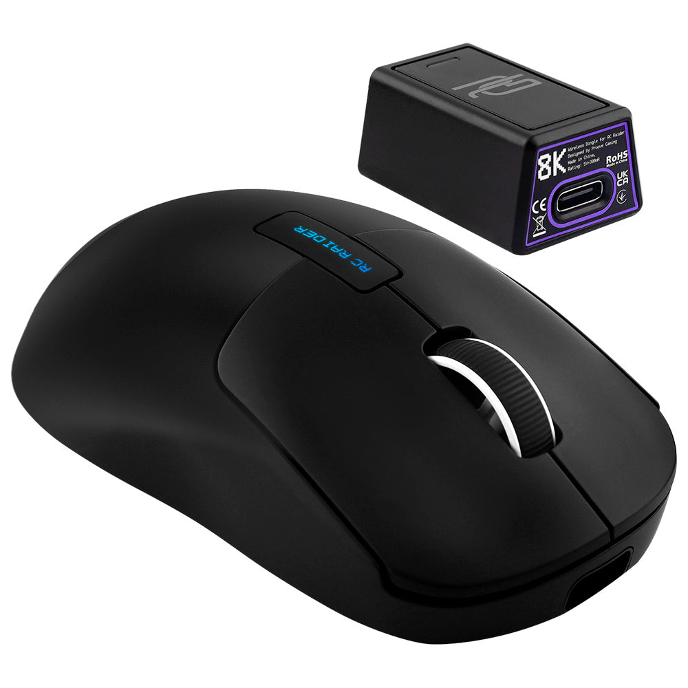 Proove RC Raider 8K Wireless Mouse, 800DPI - 32000DPI, BT / Wi-Fi / Wired, Black WMRR00122001