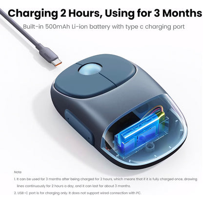 UGREEN MU102 FUN+ vezeték nélküli egér, 4000DPI, BT / Wi-Fi, Kék