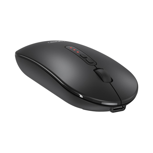 XO Design M13 Csendes Tri-módú Vezeték nélküli Egér, 1600DPI, BT / Wi-Fi, Fekete