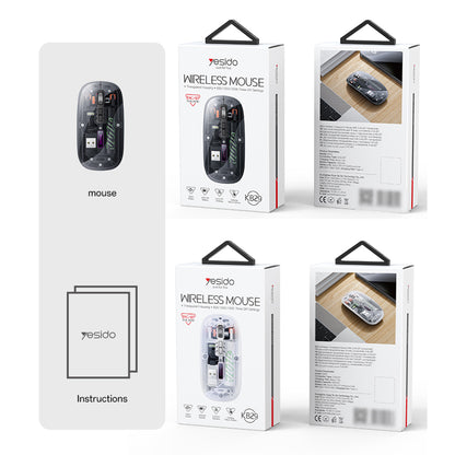 Vezeték nélküli egér Yesido KB29, 800DPI - 1600DPI, BT / Wi-Fi, Fehér