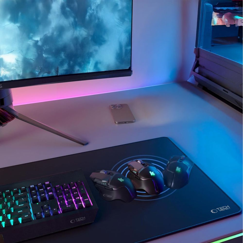 MousePad Tech-Protect A100, 100mm x 500mm, Fekete