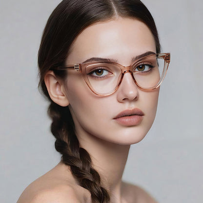 Techsuit 2279 Women's Computer Glasses, Anti-Blue Light, Light Brown