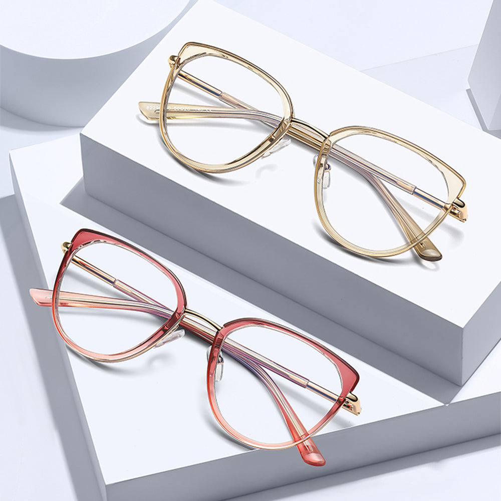 Techsuit 82290 Women's Computer Glasses, Anti-Blue Light, Pink Gold