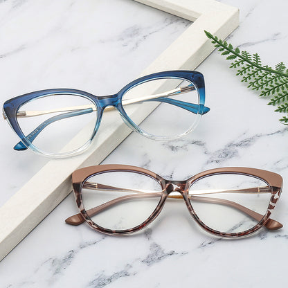 Techsuit Women's Computer Glasses F5018-C42, Anti-Blue Light, Cream Brown