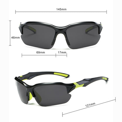 Unisex Techsuit 9301 Cycling Glasses, UV Protection, Black Green