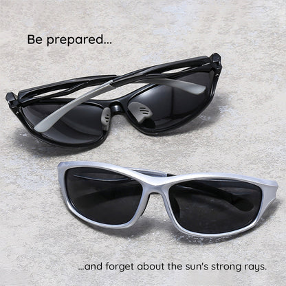 Unisex Cycling Glasses Techsuit 9309, Polarized, Black Red