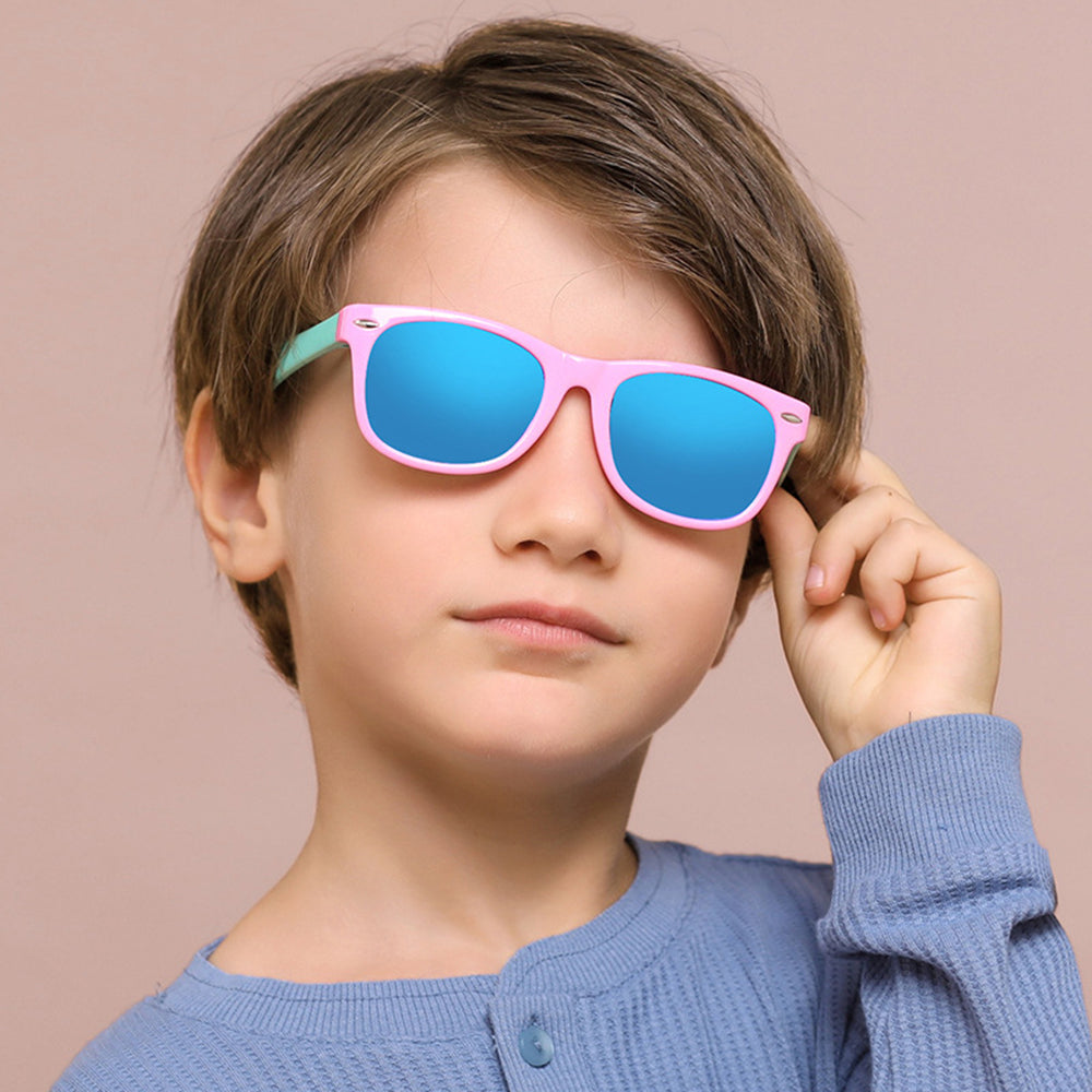 Techsuit D802 Kids Sunglasses, Polarized, UV Protection, Pink Green