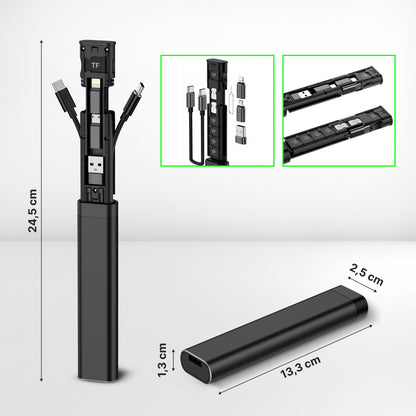 Kiegészítőkkel ellátott szervező / Qualo QZS-P-01 kártyaolvasó, fekete