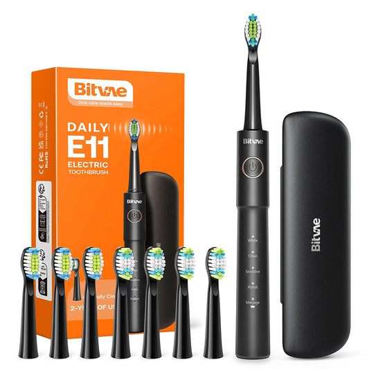 Bitvae E11 elektromos fogkefe, fekete
