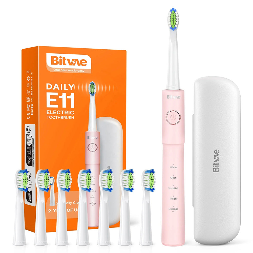 Bitvae E11 elektromos fogkefe, rózsaszín