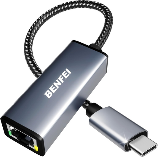 Benfei hálókártya, RJ45, USB-C, szürke