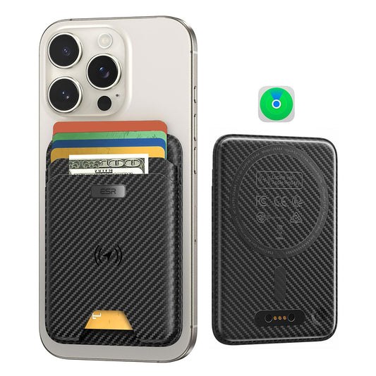 Magsafe pénztárca, ESR, Classic Geo Carbon, Fekete