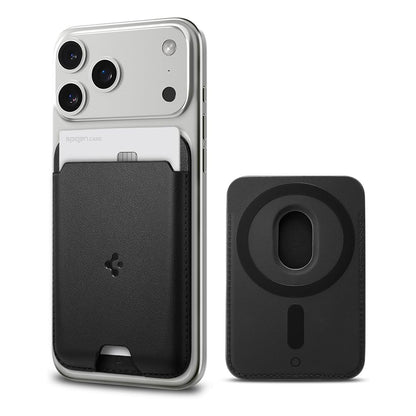MagSafe pénztárca, Spigen, Valentinus MagFit 2 kártya, Fekete AMP02284